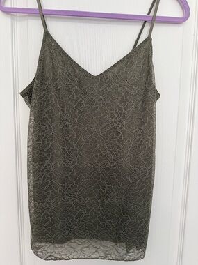 Banana Republic Olive Lace Slip Camisole Tank Top